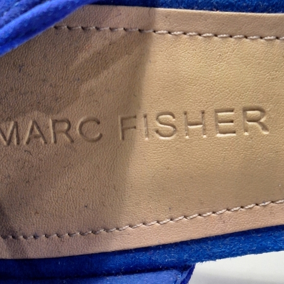 Marc Fisher NWOB Blue Preppy Retro Suede Pointed Toe Strappy Lace Up Heels Sz.8 - Picture 11 of 11